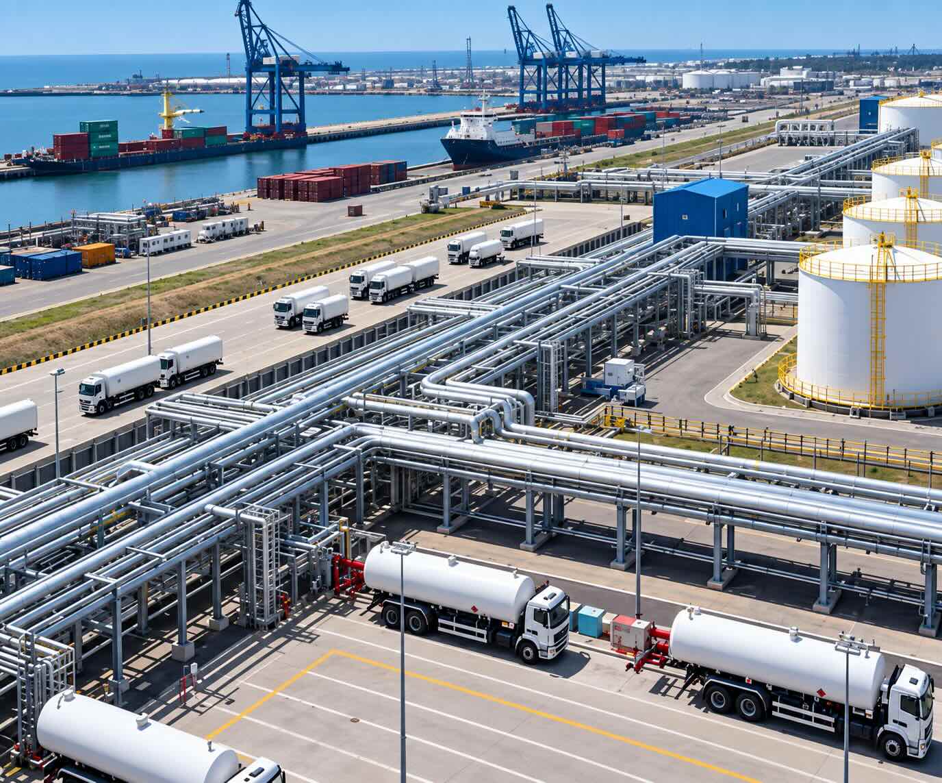 Fidox Energy terminal — pipelines, storage tanks, and fleet